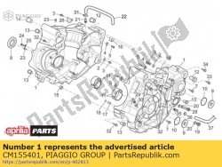 Aprilia CM155401, Carter. pair, OEM: Aprilia CM155401