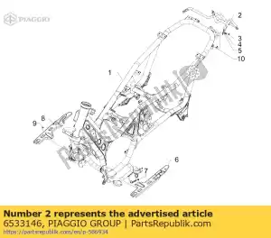 Piaggio Group 6533146 rear sub-chassis with u.p. - Bottom side