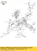 550201841, Kawasaki, guarda, controle deslizante de corrente zx1000nff kawasaki h2 h2r 1000 2015 2016, Novo