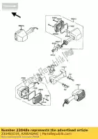 230481019, Kawasaki, lampe de signalisation à lentille, fr kawasaki gpz uni trak a zx turbo e  b ninja r gt g ex400 s z550 ex305 zx400 d zx750 z750 p gpz1100 gpz305 belt drive gpz400a gpz550 gpz750 gt550 gt750 1100 750 550 305 400 , Nouveau