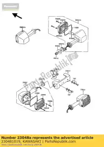 Kawasaki 230481019 lampka sygnalizacyjna soczewkowa, fr - Dół