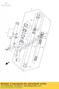 Suzuki 5110405H60 amortiguador, para - Lado inferior