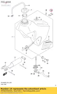 suzuki 4456044E00 banda, tanque de combustible, - Lado inferior