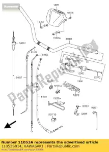 kawasaki 11053S014 bracket,steering cove ksf400-a - Bottom side