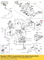 260110314, Kawasaki, wire-piombo, batteria (-) kawasaki w cafe style  a special edition final ej800 w800 800 , Nuovo