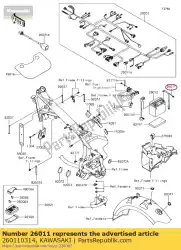 Qui puoi ordinare wire-piombo, batteria (-) da Kawasaki , con numero parte 260110314: