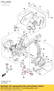 Suzuki 0910306509 bolt,6x30 - Bottom side