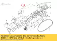 896514, Piaggio Group, Bestuurderszadel aprilia  sr 50 2004 2005 2006 2007 2008 2009 2010 2011 2012 2013 2014, Nieuw