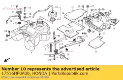 Here you can order the seal rubber,rr from Honda, with part number 17516HP0A00: