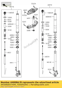 Kawasaki 440080057499 pipe-fork outer,a.black - Bottom side