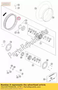 ktm 7621007000030 aro 2,50x18 - Lado inferior