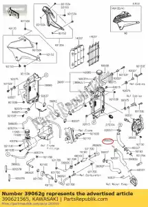 kawasaki 390621565 refroidissement de tuyau, radiateur klx250-e - La partie au fond