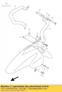 suzuki 5311104F00Z94 fender,front - Bottom side