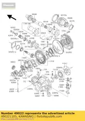 Aquí puede pedir bisel de engranaje, 10t kaf450-b1 de Kawasaki , con el número de pieza 490221105: