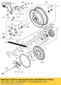 Kawasaki 41073014018 jeu de roues, rr, noir - La partie au fond