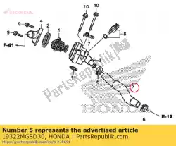 Here you can order the hose, water bypass from Honda, with part number 19322MGSD30: