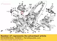 90364MEJ000, Honda, écrou, bride, 12 mm honda  cb nc 700 750 1100 1300 2003 2005 2007 2008 2009 2010 2012 2013 2017 2018 2019 2020, Nouveau