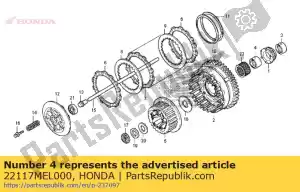 Honda 22117MEL000 guia a, embreagem externa (ho - Lado inferior