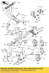 Ici, vous pouvez commander le garde, lh auprès de Kawasaki , avec le numéro de pièce 550200880: