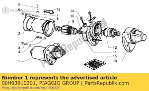 Piaggio Group 00H03910201 electric start motor assembly - Bottom side