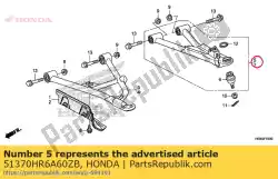 Here you can order the arm assy., r. Fr. Upper *type1* from Honda, with part number 51370HR6A60ZB: