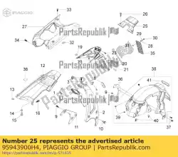 Here you can order the fairing closure from Piaggio Group, with part number 95943900H4: