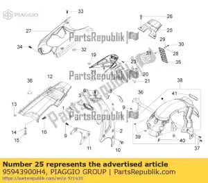 Piaggio Group 95943900H4 fairing closure - Bottom side