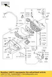 Ici, vous pouvez commander le conduit, carburateur auprès de Kawasaki , avec le numéro de pièce 140731702: