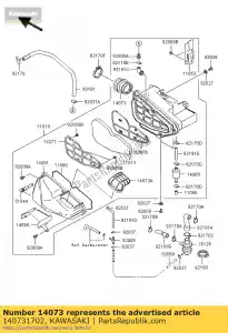 Kawasaki 140731702 conduit, carburateur - La partie au fond