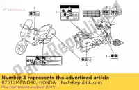 87512MEWD40, Honda, label, accessoire l honda nt deauville va v nt700v nt700va 700 , Nieuw