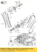 120530121, Kawasaki, corrente-guia, tensor si vn170 kawasaki vn vulcan 1700 2009 2010 2011 2012 2013 2014 2015 2016, Novo