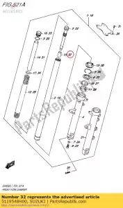 suzuki 5119548H00 peça, fechadura de óleo - Lado inferior