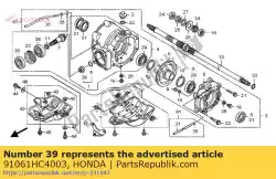 Ici, vous pouvez commander le roulement, aiguille, 14x24. 5x15 (ntn) auprès de Honda , avec le numéro de pièce 91061HC4003: