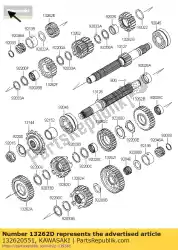 Qui puoi ordinare marcia, uscita superiore, 23t zr750l7f da Kawasaki , con numero parte 132620551: