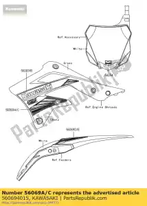 kawasaki 560694015 wzór, os?ona, lwr, rh kx450fef - Dół