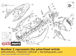 lh achterpaneel. Geel van Piaggio Group, met onderdeel nummer AP8184442, bestel je hier online: