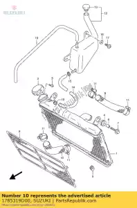 Suzuki 1785319D00 slang, rad. uitlaat - Onderkant