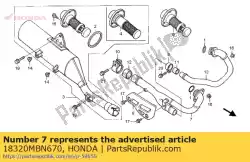 Aquí puede pedir exh. Pipe comp., r de Honda , con el número de pieza 18320MBN670: