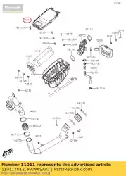 Ici, vous pouvez commander le 01 boîtier-filtre à air, upp auprès de Kawasaki , avec le numéro de pièce 11011Y012: