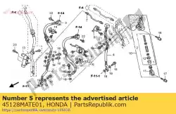 Qui puoi ordinare tubo flessibile, secondo cilindro principale da Honda , con numero parte 45128MATE01: