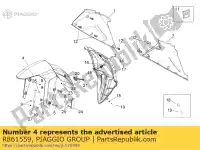 R861559, Piaggio Group, parafango anteriore, bianco aprilia  rs rs4 zd4kc000 zd4kca00 zd4kra00 zd4tk0008, zd4vx000, zd4tk0000 zd4tw000 zd4xaa00 zd4xab00 50 125 2006 2007 2008 2009 2010 2011 2012 2013 2014 2016 2017 2018 2019 2020 2021 2022, Nuovo