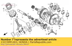 Here you can order the bearing b, connecting rod from Honda, with part number 13215MFL003: