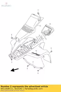 suzuki 0911608111 tornillo - Lado inferior