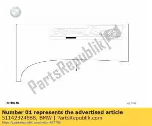 bmw 51142324688 sticker - schwarz/silber  (to 08/1997) - Bottom side