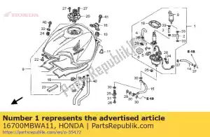 honda 16700MBWA11 conjunto bomba, combustible - Lado inferior