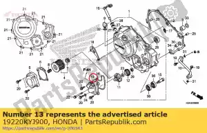 Honda 19220KYJ900 comp. de cobertura, bomba de água - Lado inferior