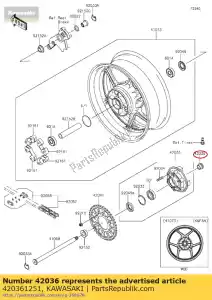 kawasaki 420361251 tuleja, rr piasta, l = 23 zx750-h1 - Dół