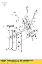 Ici, vous pouvez commander le accélérateur à câble auprès de Triumph , avec le numéro de pièce T2047153: