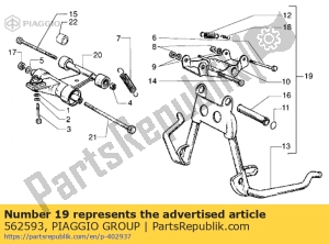 aprilia 562593 podstawka centralna - Lewa strona