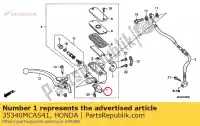 35340MCAS41, Honda, commutateur assy., fr. arrêt et croisière honda  gl 1500 1800 1988 1989 1990 1991 1992 1993 1994 1995 1996 1997 1998 1999 2000 2001 2002 2003 2004 2005 2006 2007 2008 2009 2010 2012 2013 2017, Nouveau